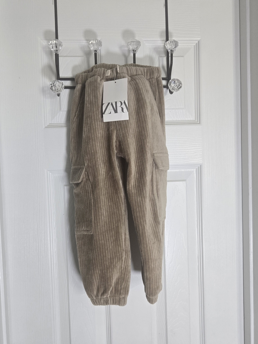 ZARA Kids Tan Corduroy Cargo Joggers New $10**** Size 2-3 Years **